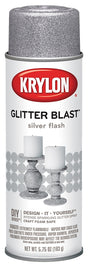 Krylon K03802A00 Craft Spray Paint, Glitter, Silver Flash, 5.75 oz, Can