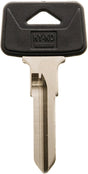 Hy-Ko 12005VL8 Automotive Key Blank, Brass/Plastic, Nickel, For: Volvo Vehicle Locks, Pack of 5