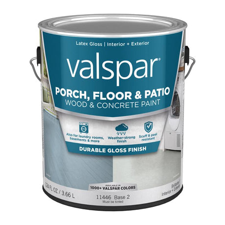 Valspar Porch, Floor & Patio Gloss Base 2 Floor Paint 1 gal, Pack of 4