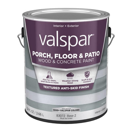 Valspar Porch, Floor & Patio Anti-Skid Base 2 Floor Paint 1 gal, Pack of 4