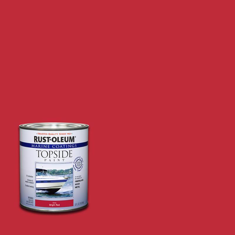 Rust-Oleum Marine Coatings Outdoor Gloss Bright Red Marine Topside Paint 1 qt, Pack of 2