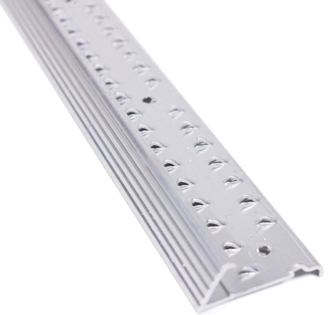 M-D 78139 Carpet Gripper, 72 in L, 1-3/8 in W, Fluted Surface, Aluminum, Silver