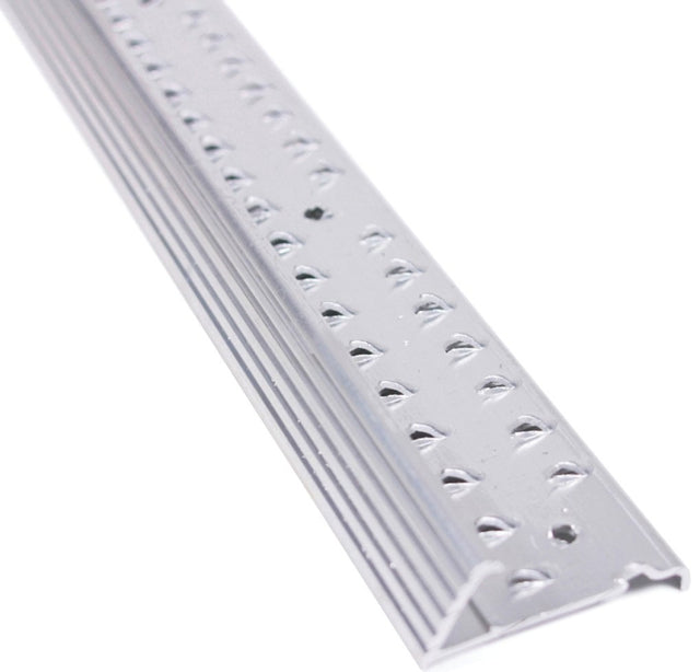 M-D 78139 Carpet Gripper, 72 in L, 1-3/8 in W, Fluted Surface, Aluminum, Silver