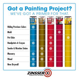 Zinsser Bulls-Eye 1-2-3 White Water-Based Styrenated Acrylic Primer and Sealer 1 qt, Pack of 6