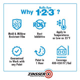 Zinsser Bulls-Eye 1-2-3 White Water-Based Styrenated Acrylic Primer and Sealer 1 qt, Pack of 6