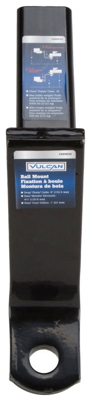 Vulcan BM002 Trailer Mount Ball, 6 in Dia Hitch Ball, Steel Hitch Ball, Steel, Powder Coated