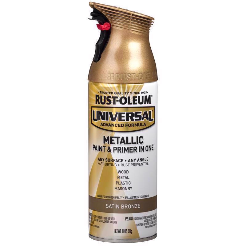 Rust-Oleum Universal Metallic Satin Bronze Metallic Spray Paint 11 oz, Pack of 6
