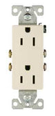 Eaton Wiring Devices 1107LA-BOX Duplex Receptacle, PVC, Light Almond, 2-Pole, 15 A, 125 V, Back, Side Wiring