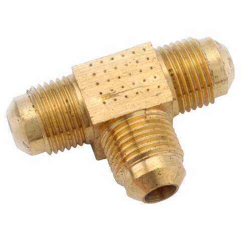 Anderson Metals 5/16 in. Flare in. X 5/16 in. D Flare Brass Tee, Pack of 5