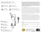 Boston Harbor TQ-FW6B0000RW Lavatory Faucet, 1.2 gpm, 2-Handle, 3-Faucet Hole, Brass/Plastic/Zinc, Lever Handle