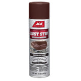 Ace Rust Stop Gloss Leather Brown Protective Enamel Spray Paint 15 oz, Pack of 6
