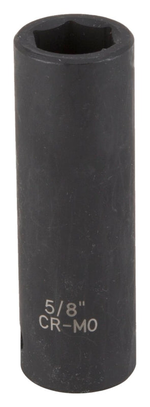 Vulcan MT6580174 Deep Impact Socket, 5/8 in Socket, 1/2 in Drive, Deep Drive, 6-Point, Chrome Molybdenum Steel