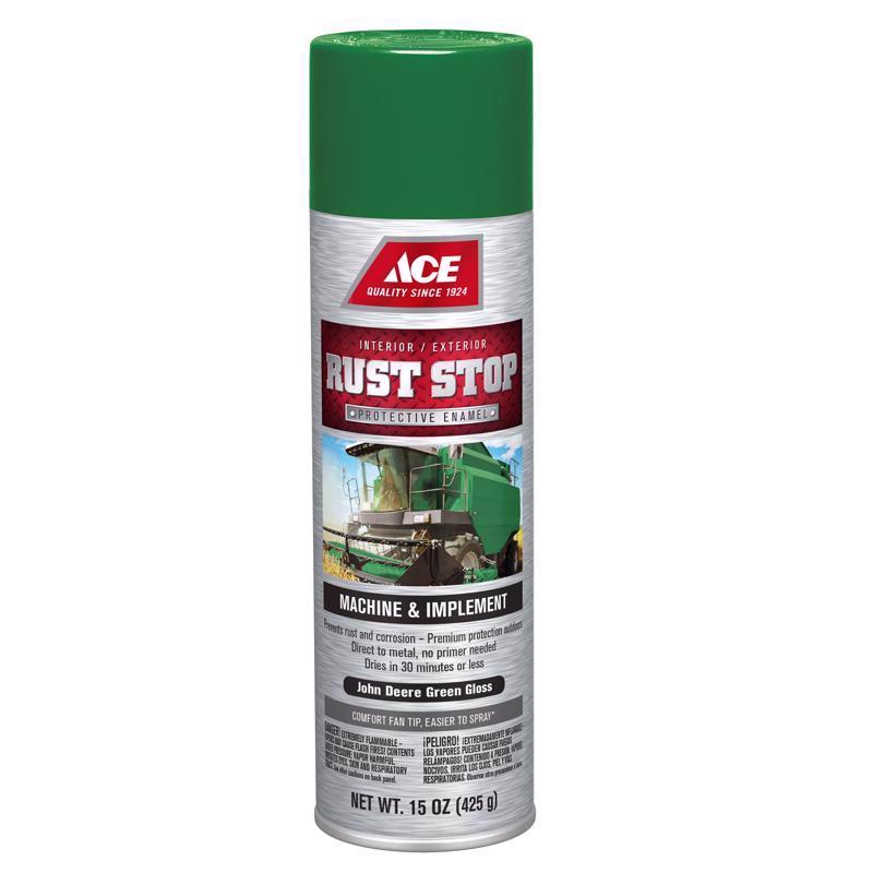 Ace Rust Stop Machine & Implement Gloss John Deere Green Protective Enamel Spray Paint 15 oz, Pack of 6