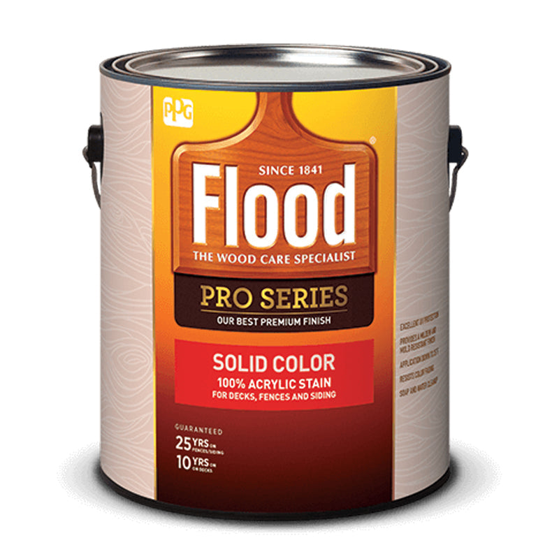 Flood Pro Series Solid Satin Neutral Deep Base Acrylic Wood Stain 1 gal, Pack of 4