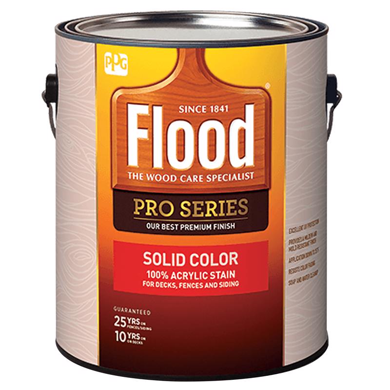 Flood Pro Series Solid Satin White Pastel Base Acrylic Wood Stain 1 gal, Pack of 4