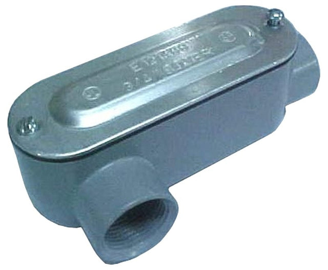 BWF 101-CGV Conduit Body, LR, Thinwall, 3/4 in Hub, 5 in OAL, 2-Hub, Threaded, Aluminum, Gray