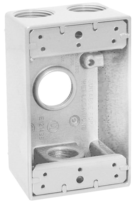 Teddico/Bwf 1754W-1 Outlet Box, 1-Gang, 4-Knockout, 4-3/4 in, Metal, Bronze, Powder-Coated