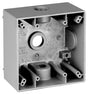 Teddico/Bwf 2504-1 Outlet Box, 117.3 cu-in, 4-1/2 in, 2-Gang, 4-Knockout, Metal, Gray, Powder-Coated