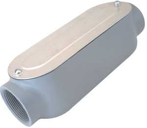 BWF 300-CGV Conduit Body, C, Thinwall, 1/2 in Hub, 4.3 in OAL, 2-Hub, Threaded, Aluminum, Gray