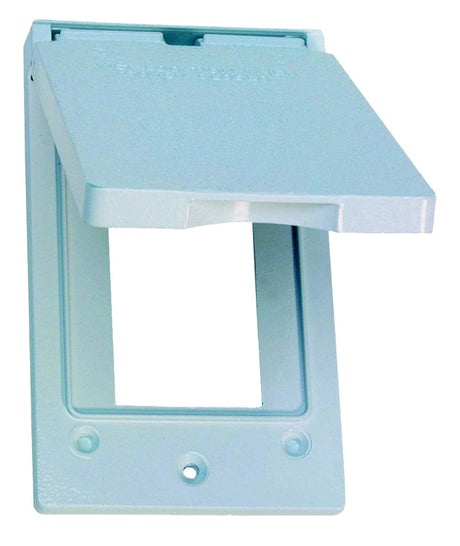 BWF 511VW-1 Cover, 4-9/16 in L, 2-13/16 in W, Metal, White, Powder-Coated