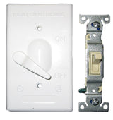 BWF 611W-1 Toggle Switch Cover, 4-9/16 in L, 2-13/16 in W, Metal, White, Powder-Coated