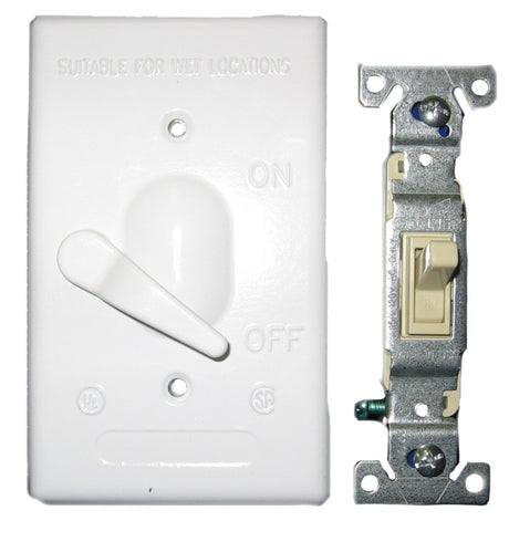 BWF 611W-1 Toggle Switch Cover, 4-9/16 in L, 2-13/16 in W, Metal, White, Powder-Coated