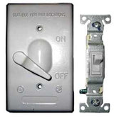 BWF 613-1 Toggle Switch Cover, 4-9/16 in L, 2-13/16 in W, Metal, Gray, Powder-Coated
