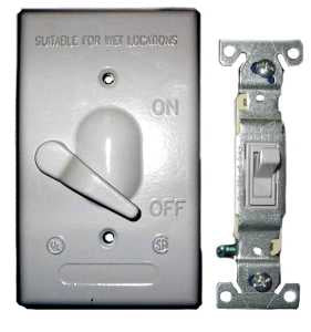 BWF 613-1 Toggle Switch Cover, 4-9/16 in L, 2-13/16 in W, Metal, Gray, Powder-Coated