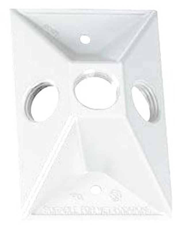 BWF 813W-1 Cover, Lampholder, 4-1/2 in L, 2-7/8 in W, Rectangular, White, Metal