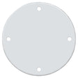 BWF RBCWV Cover, 4 in Dia, Round, Aluminum, White, Powder-Coated