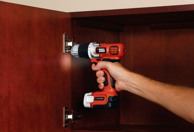 Black+Decker BDCDD12C Drill/Driver, Battery Included, 12 V, 3/8 in Chuck, Keyless Chuck