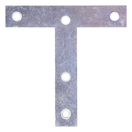 ProSource 22530ZCL T-Plate, 4 in L, 4 in W, 2 mm Thick, Steel, Zinc, Pack of 20
