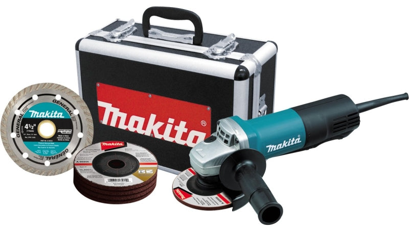 Makita 9557PBX1 Series Angle Grinder, 7.5 A, 4-1/2 in Dia Wheel, 11,000 rpm Speed