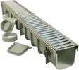 NDS Pro Series 864G Channel Drain Kit, 39-1/2 in L, HDPE, Gray, ADA Compliant