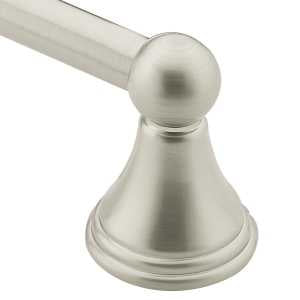Moen DN8418BN Towel Bar, 3-1/8 in Projection, 20.13 in OAL, 3.13 in OAW, 18 in L Rod, Aluminum, Brushed Nickel, Surface
