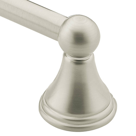 Moen DN8418BN Towel Bar, 3-1/8 in Projection, 20.13 in OAL, 3.13 in OAW, 18 in L Rod, Aluminum, Brushed Nickel, Surface