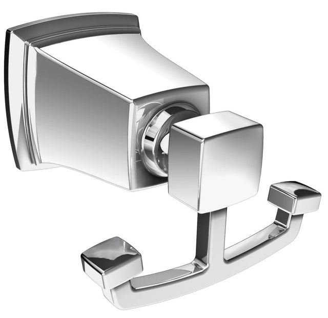 Moen Boardwalk Series Y3203CH Robe Hook, 2-Hook, Zinc, Chrome, Wall Mounting