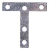 ProSource 22529ZCL T-Plate, 3 in L, 3 in W, 2 mm Thick, Steel, Zinc, Pack of 20