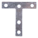 ProSource 22529ZCL T-Plate, 3 in L, 3 in W, 2 mm Thick, Steel, Zinc, Pack of 20