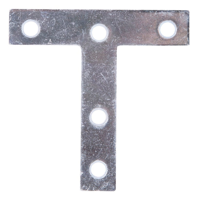 ProSource 22529ZCL T-Plate, 3 in L, 3 in W, 2 mm Thick, Steel, Zinc, Pack of 20