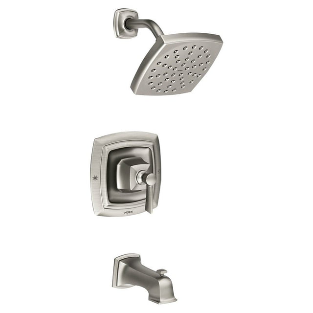 Moen Conway Series 82922SRN Tub and Shower Faucet Combo, Rain Shower Showerhead, 1.75 gpm Showerhead, 1-Spray Setting