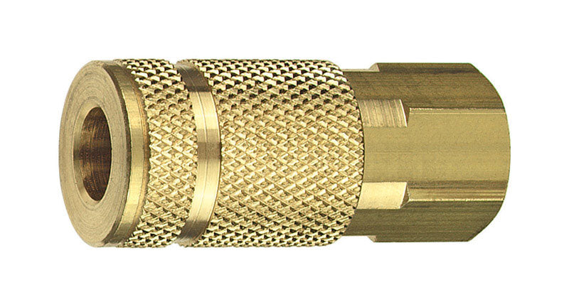 Tru-Flate Brass Aro Style Coupler 1/4 in. Female 1 pc, Pack of 10