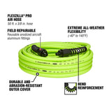 Legacy Flexzilla Pro 50 ft. L X 3/8 in. D Hybrid Polymer Air Hose 300 psi Zilla Green