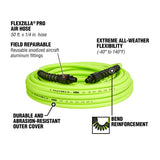 Legacy Flexzilla Pro 50 ft. L X 1/4 in. D Hybrid Polymer Air Hose 300 psi Zilla Green