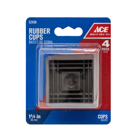 Ace Rubber Caster Cup Brown Square 1-5/8 in. W X 1-5/8 in. L 4 pk