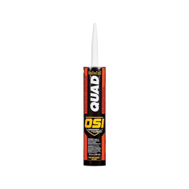 OSI Quad White Elastomeric Polymers Door/Siding/ Window Sealant 10 oz, Pack of 12