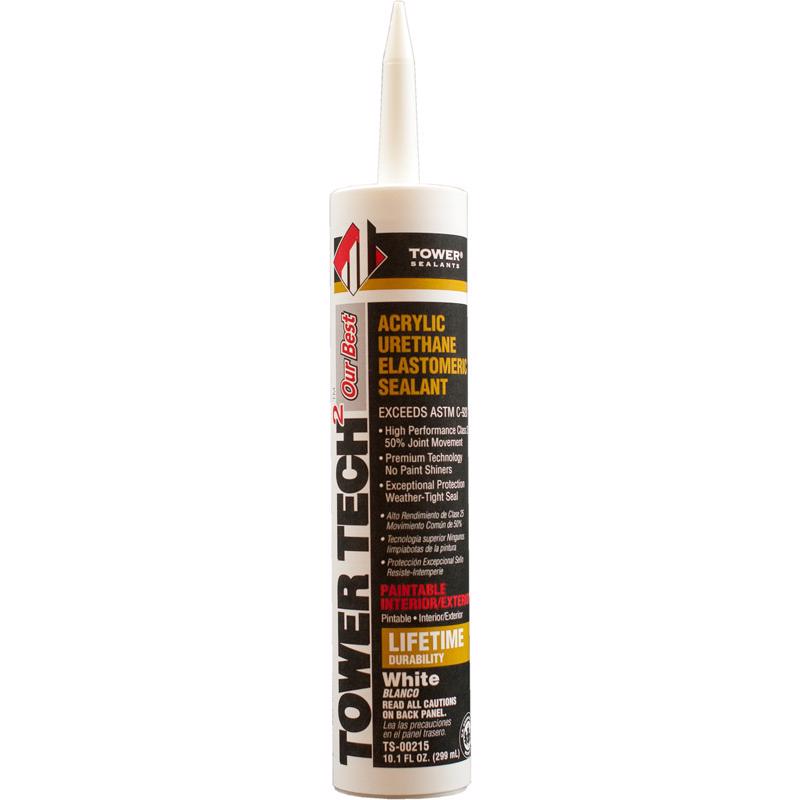 Tower Sealants Tower Tech 2 White Acrylic Urethane Window and Door Sealant 10.1 oz, Pack of 12