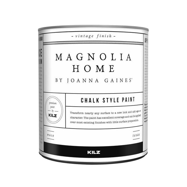 Magnolia Home by Joanna Gaines KILZ Flat Chalk Finish Tint Base Base 1 Furniture Paint Interior 1 qt, Pack of 6