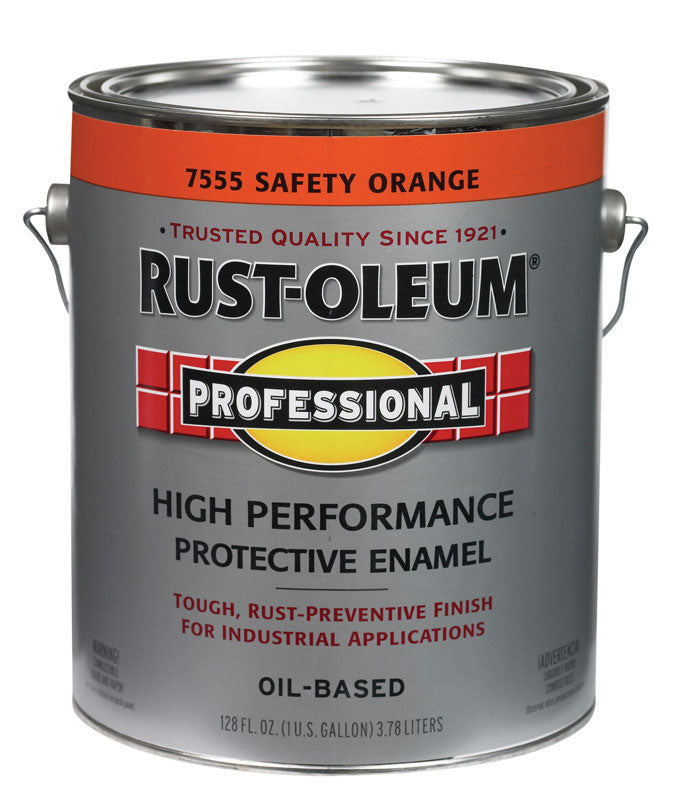 Professional 7555402 Enamel Paint, Oil, Gloss, Safety Orange, 1 gal, Can, 230 to 390 sq-ft/gal Coverage Area, Pack of 2