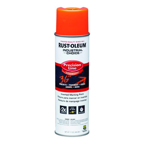 Rust-Oleum Industrial Choice Fluorescent Orange Inverted Marking Paint 17 oz, Pack of 6